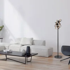 Design vloerlamp mat zwart metaal inclusief LED