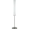 Design vloerlamp nikkel met opaal glas en uplighter