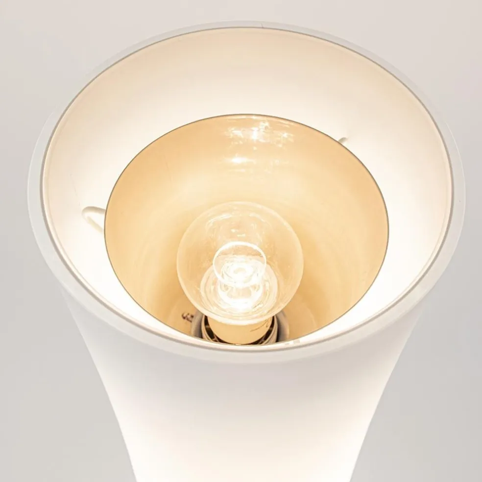 Design vloerlamp nikkel met opaal glas en uplighter