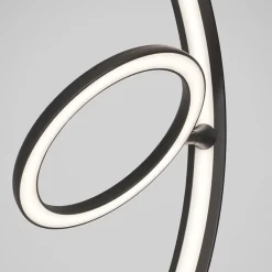 Design vloerlamp zwart met dubbele LED ring