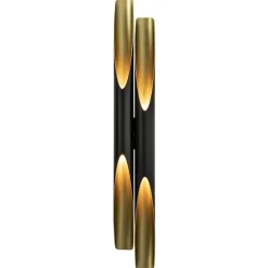 Design wandlamp Pipes mat zwart met goud