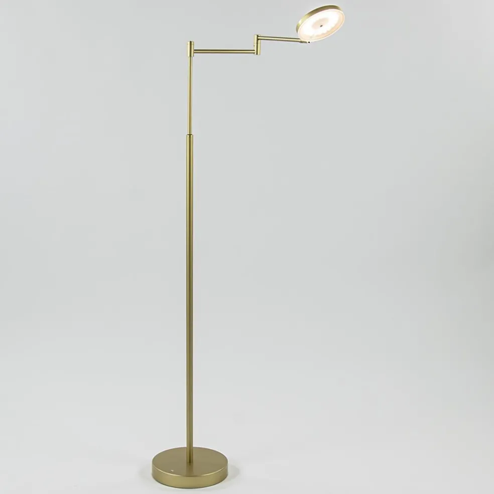 Dimbare LED leeslamp messing op accu oplaadbaar