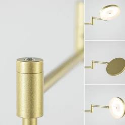 Dimbare LED leeslamp messing op accu oplaadbaar