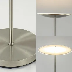 Dimbare LED uplighter vloerlamp nikkel