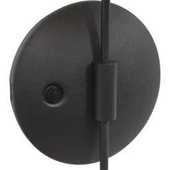 Dimbare LED wandlamp zwart met witte schotel