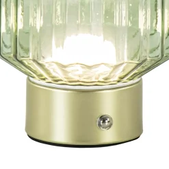 Dimbare tafellamp op batterij groen/goud