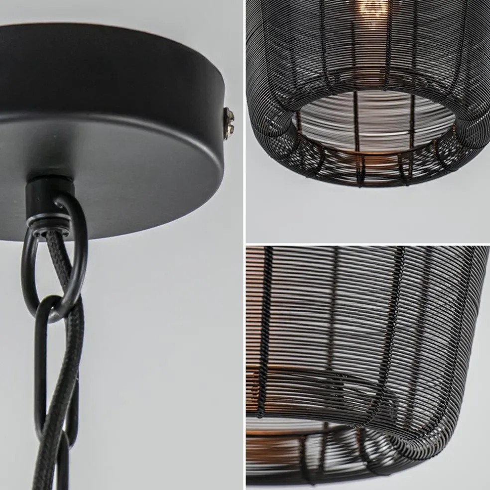 Draad hanglamp Adeta mat zwart Ø31 cm