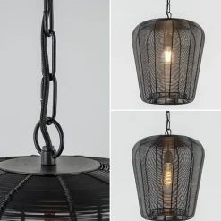 Draad hanglamp Adeta mat zwart Ø31 cm