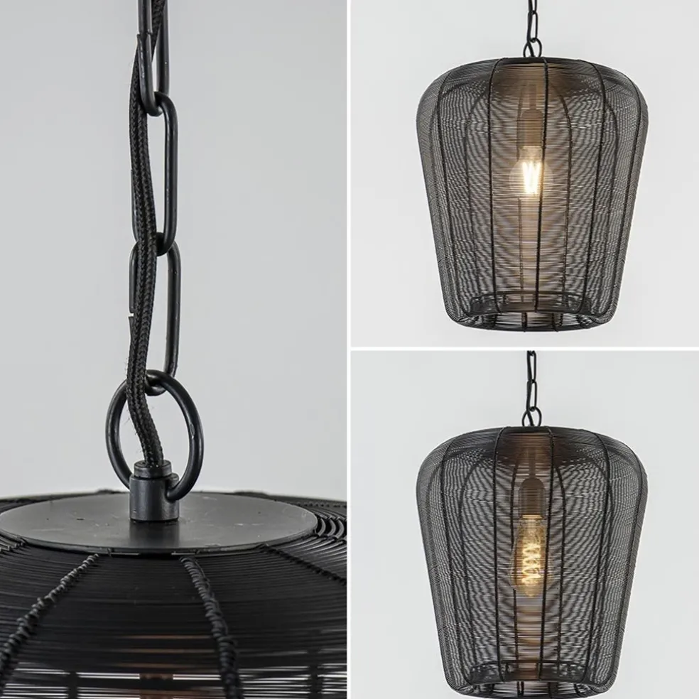 Draad hanglamp Adeta mat zwart Ø31 cm