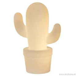 Draadloze LED tafellamp cactus wit