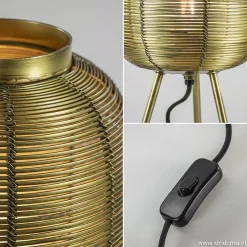 Driepoot tafellamp antiek brons Light & Living