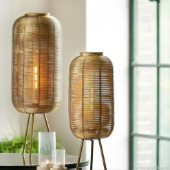 Driepoot tafellamp antiek brons Light & Living