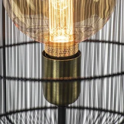 Driepoot vloerlamp Gruaro zwart met brons