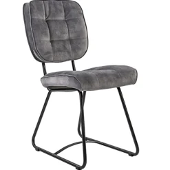 Eetkamerstoel velours grijs met zwart