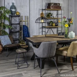 Eettafel Light & Living zink/hout