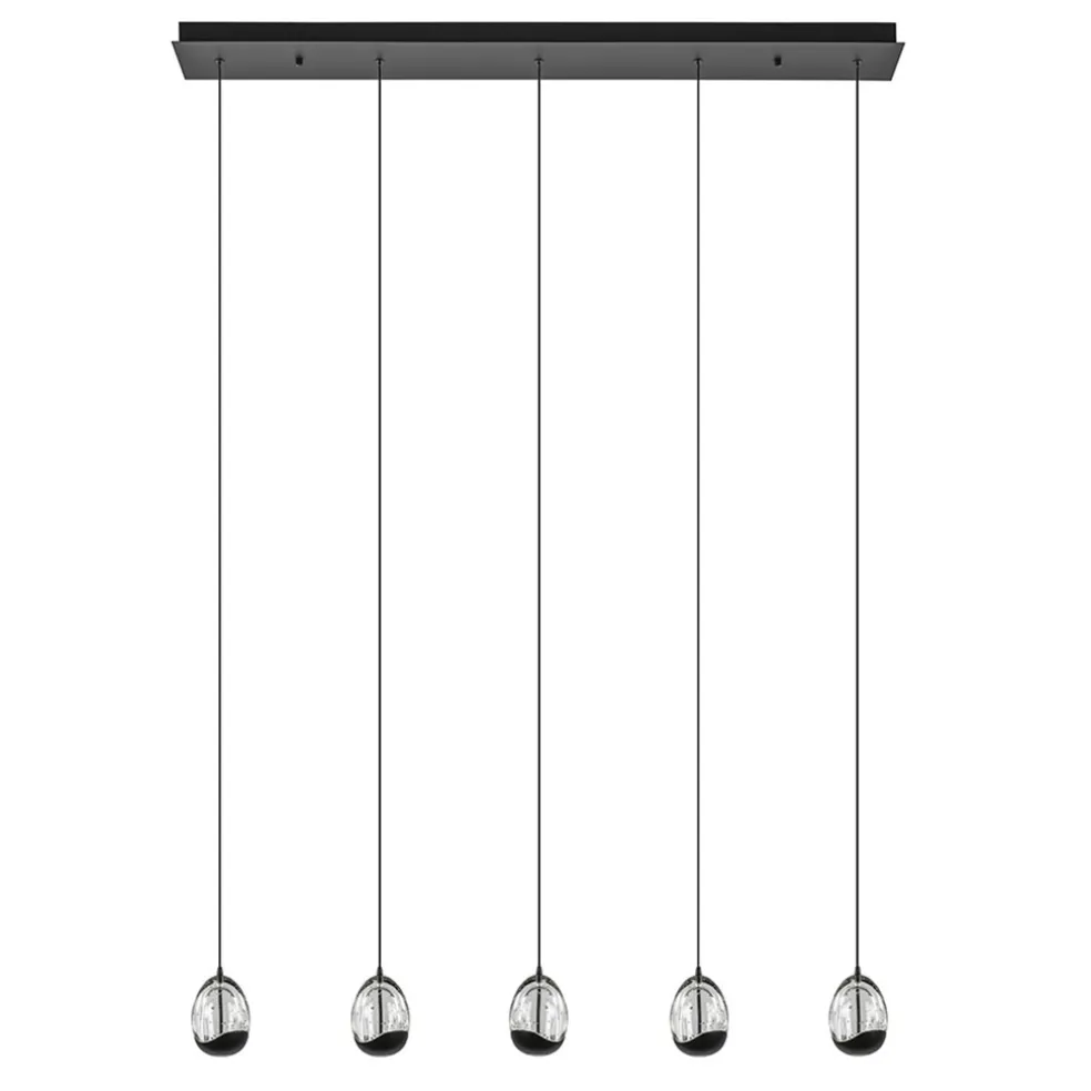 Eettafelhanglamp Clear Egg met zwart inclusief LED