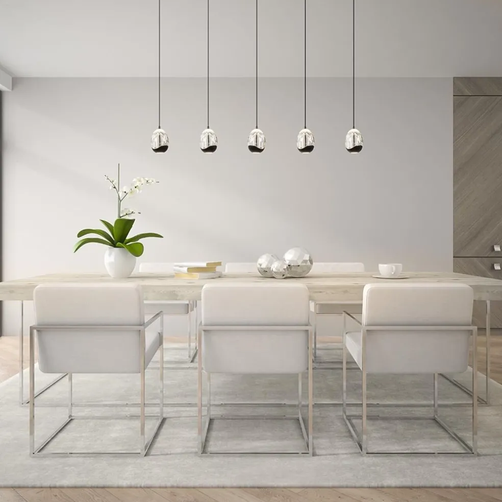 Eettafelhanglamp Clear Egg met zwart inclusief LED