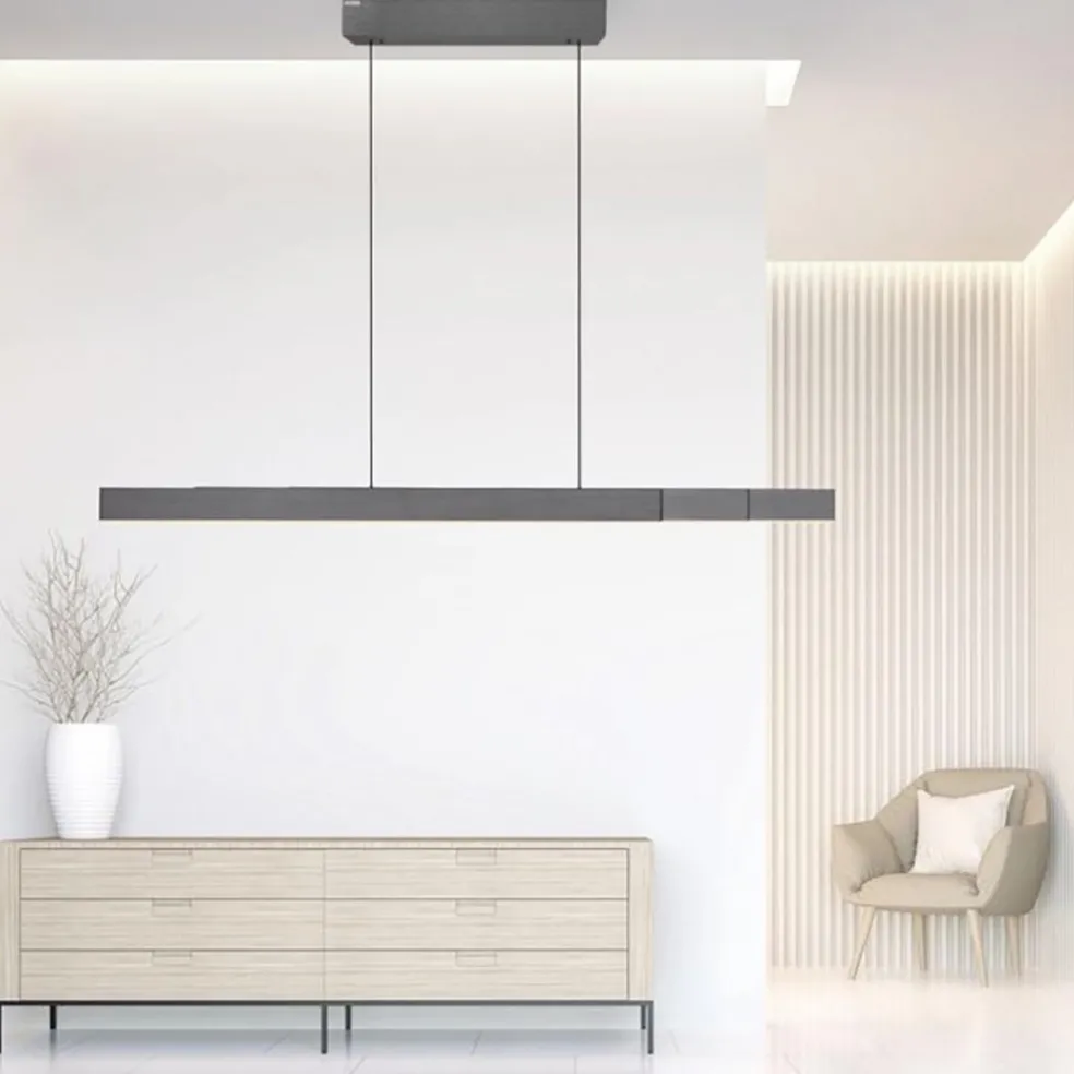 Elektrisch verstelbare LED hanglamp grijs dimbaar