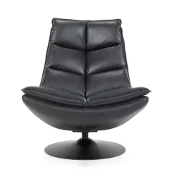 Fauteuil Sven leder - zwart