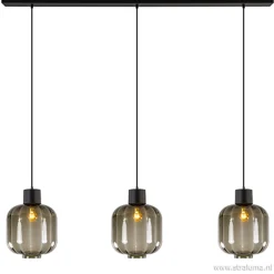 Glazen eettafelhanglamp zwart luxury