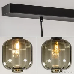 Glazen eettafelhanglamp zwart luxury