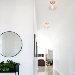 Glazen plafondlamp helder Art Deco