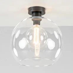 Globe plafondlamp helder glas 30 cm