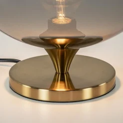 Globe tafellamp smoke/titanium met gouden voet