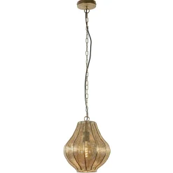 Gouden Oosterse hanglamp Micha met ketting Light & Living