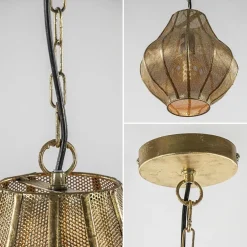 Gouden Oosterse hanglamp Micha met ketting Light & Living
