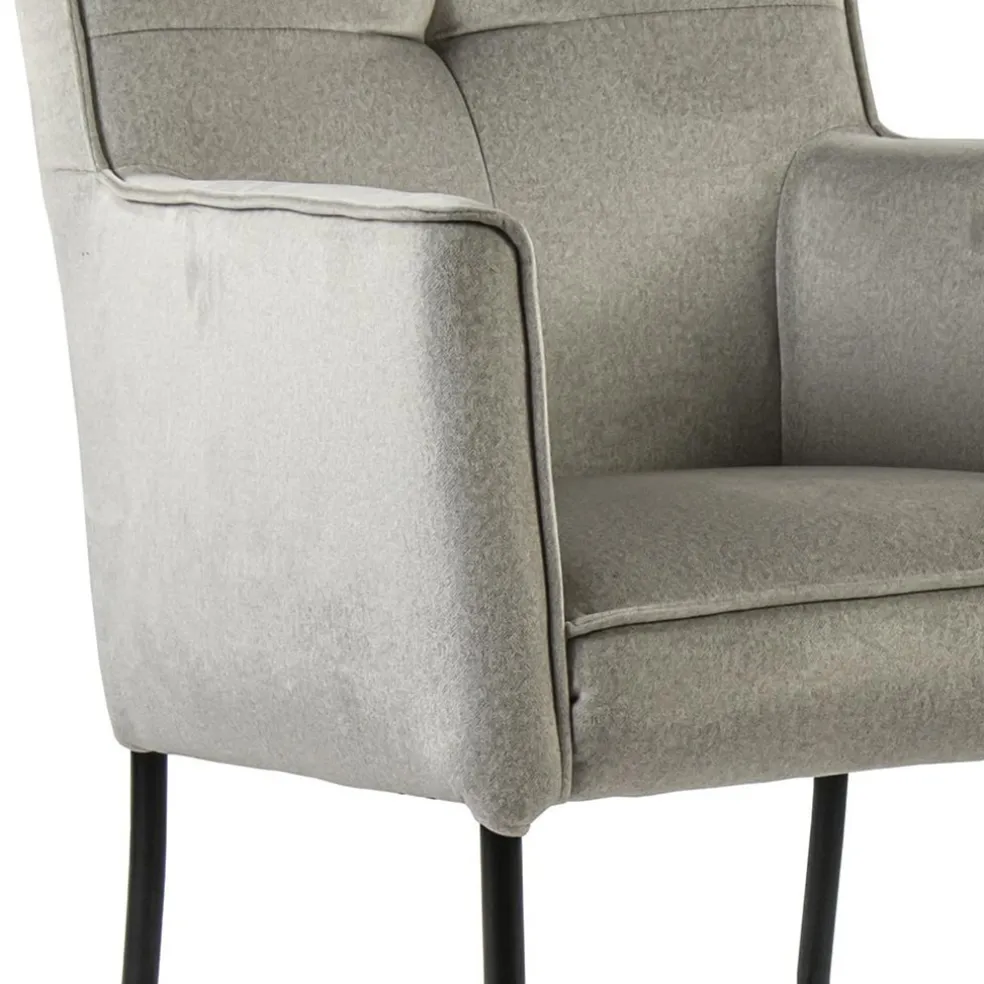 Grijs/beige eetkamerstoel met wieltjes gr 2