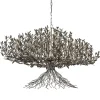 Grote design hanglamp ovaal oud zilver