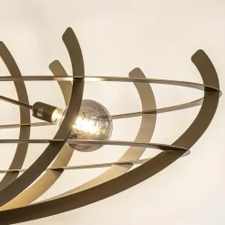 Grote design hanglamp ovaal oud messing