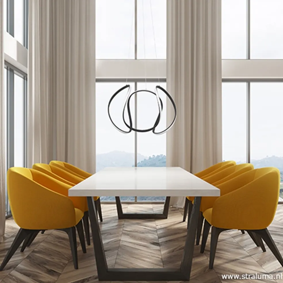 Grote design hanglamp zwart LED