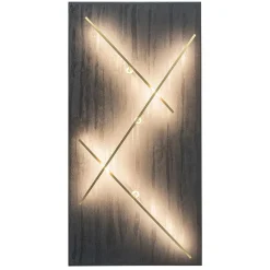 Grote design wandlamp met gouden kapjes