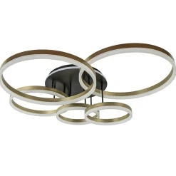 Grote LED Plafondlamp goud/zwart 3-standen dimbaar