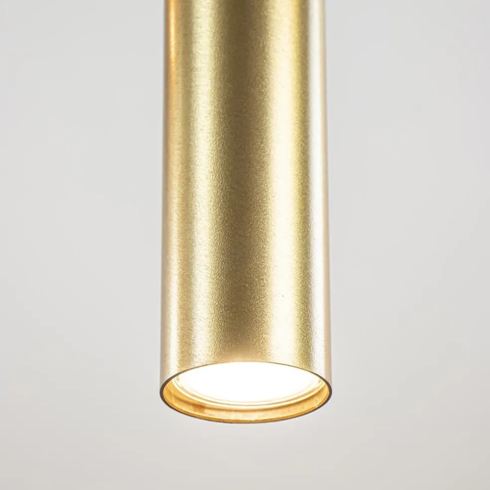 Grote 8-lichts hanglamp cilinder zwart met goud