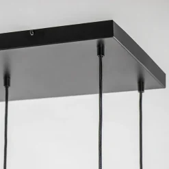 Grote 8-lichts hanglamp cilinder zwart met goud
