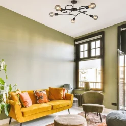 Grote 5-lichts plafondlamp zwart exclusief lichtbronnen