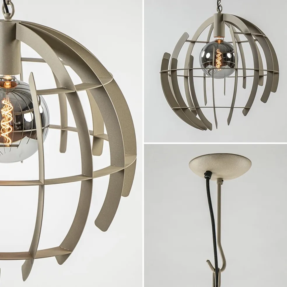 Grote metalen hanglamp Terra quartz 60 cm