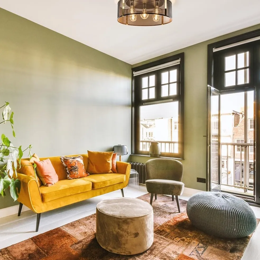 Grote ronde plafondlamp zwart gaas met goud