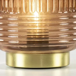 Grote tafellamp op batterijen donkerbruin Lipa