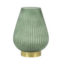 Grote tafellamp op batterij Tajera donker groen/goud