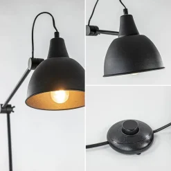Grote vloerlamp retro mat zwart verstelbaar