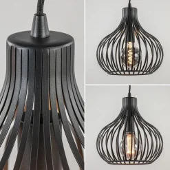 Hanglamp Aglio 28cm 3L op balk zwart