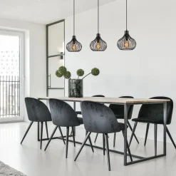 Hanglamp Aglio 28cm 3L op balk zwart