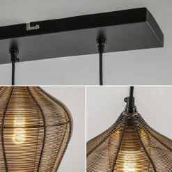 Hanglamp Alvaro 5-lichts antiek brons