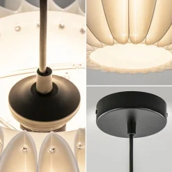 Hanglamp Arena 1L 40cm zwart/kap wit