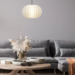 Hanglamp Arena 1L 40cm zwart/kap wit