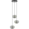 Hanglamp Arena 3L rond zwart/kap wit